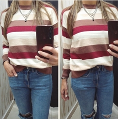 SWEATERS DE BREMER RAYADO BORDO