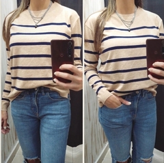 SWEATERS DE BREMER BEIGE/ AZUL