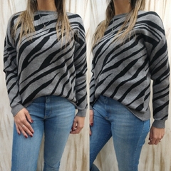 SWEATERS CEBRA GRIS C/NEGRO