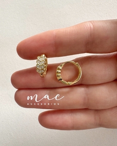 Aros argolla corazones gold