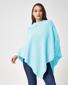 8018 / Poncho Perlé Punto Inglés - Switch Sweaters