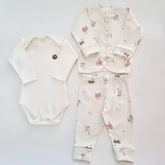 Kit X3 recien nacidos interlock body, campera y pantalon circo- Talle 1 - comprar online