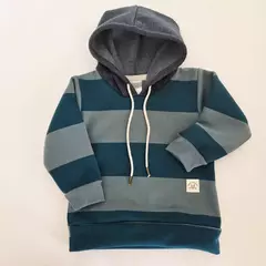 Buzo frisa Rayado verde petroleo - Talle 2 y 6 años - comprar online