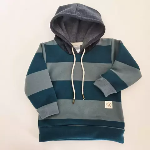Buzo frisa Rayado verde petroleo - Talle 2 y 6 años - comprar online
