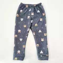 Pantalon frisa jogger osos melange azul - Talle 12 meses - comprar online