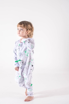 pijama pirata blanco - talle 6 y 12 meses