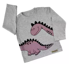 Remera DINO ENROSCADO GRIS MELANGE - 5/6años - comprar online