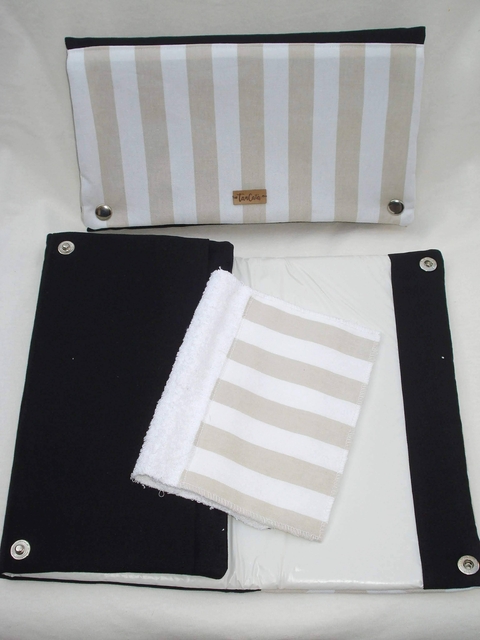 Cambiador Portatil Rayas Beige - comprar online
