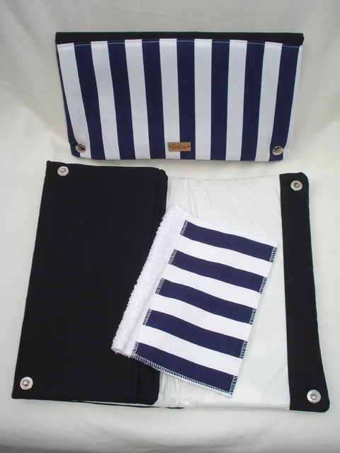Cambiador Portatil Rayas Azules - comprar online