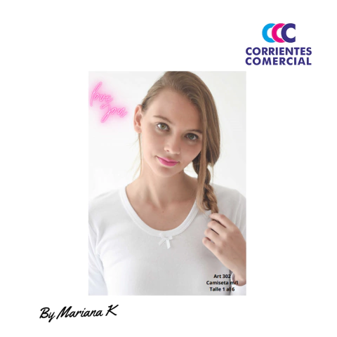 CAMISETA MORLEY M/L "MARIANA K" ART 302