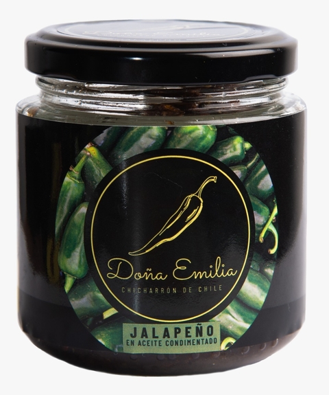 CHICHARRÓN DE CHILE JALAPEÑO EN CEITE DE OLIVA CON AJO  130g