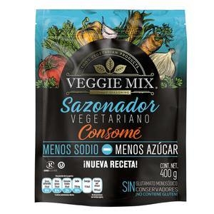 CONSOME SAZONADOR VEGGIE MIX MENOS SODIO Y MENOS AZÚCAR 400g