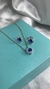 CONJUNTO COLAR + BRINCO AZUL REDONDO