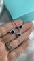 CONJUNTO COLAR + BRINCO AZUL QUADRADO - comprar online