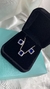 CONJUNTO COLAR + BRINCO AZUL QUADRADO - loja online