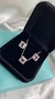 CONJUNTO COLAR + BRINCO ROSA QUADRADO - loja online