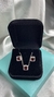 CONJUNTO COLAR + BRINCO VERMELHO QUADRADO - Aguiar Pratas