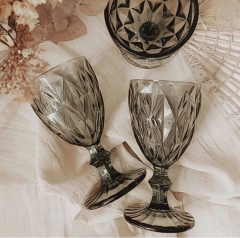 Set x 6 copas de vidrio Negras degradé