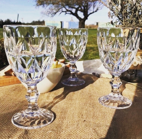 Set x 6 copas de vidrio Rombos