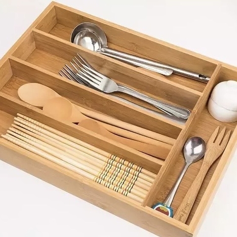 Organizador de Cubiertos de Bambú