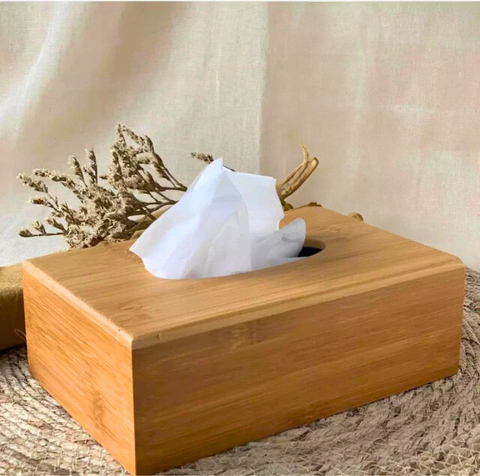 Porta pañuelos de bambú