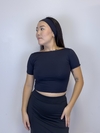 Cropped Francine Preto (com faixa) - comprar online