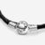 Pulsera Pandora Moments en cuero trenzado doble negro talle small - M & V Joyas