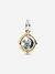 Charm colgante de luna giratoria de dos tonos de Mickey Mouse y Minnie Mouse de Disney Plata de ley, baño de oro de 14k