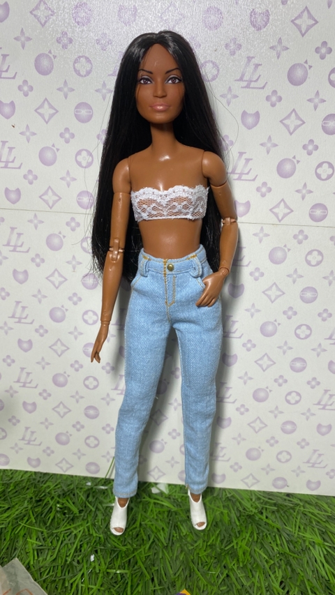 Calca Jeans Cintura Alta Cigarrete