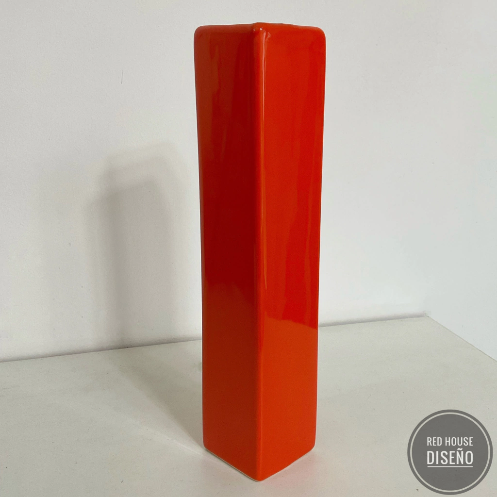 Florero cuadrado naranja XL