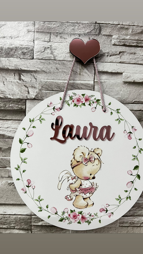 Guirlanda Porta Maternidade Ursinha Menina