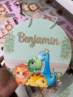 Guirlanda Porta Maternidade Dinossauro Dino Baby - Sabiá Personalizados