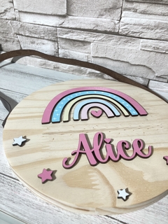 ?Guirlanda Porta Maternidade Arco Íris Boho - Sabiá Personalizados