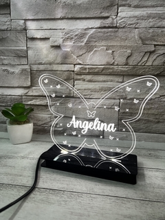 Luminária Led Borboleta personalizada com nome na internet