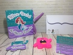 Álbum Dental + Porta Dente de Leite - Ariel - Pequena Sereia - comprar online