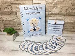 Kit Adesivo Mesversário + Álbum de Fotos Ursinho Principe