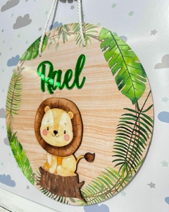 Porta Maternidade Selva Leãozinho - Sabiá Personalizados