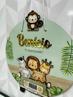 Porta Maternidade Safari jeep verde com significado do nome menino - comprar online