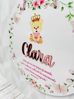 Porta Maternidade Antes que ursinha princesa - Sabiá Personalizados