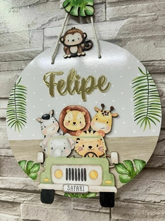 Porta Maternidade Nude safari jeep verde menino - comprar online