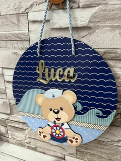 Porta Maternidade Ursinho marinheiro - Sabiá Personalizados