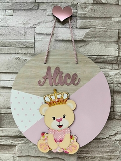 Porta Maternidade Ursinha princesa com pendurador de coração - comprar online
