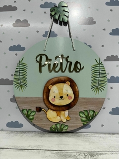 Porta Maternidade Leãozinho safari folhagem - loja online