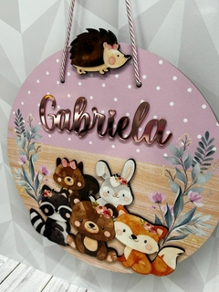 Porta Maternidade Bosque encantado floral - Sabiá Personalizados
