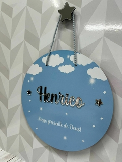 Porta Maternidade Céu estrelado com significado do nome - Sabiá Personalizados