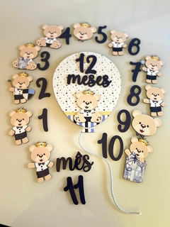 Kit mêsversário Ursinho príncipe azul escuro - Sabiá Personalizados