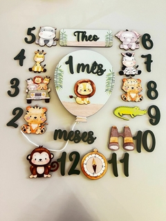 Kit mêsversário Safari verde menino - Sabiá Personalizados