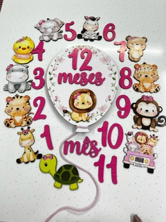 Kit mêsversário Safari rosa menina na internet