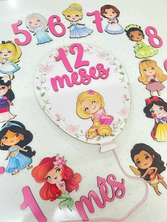 Kit mêsversário Princesas - Sabiá Personalizados