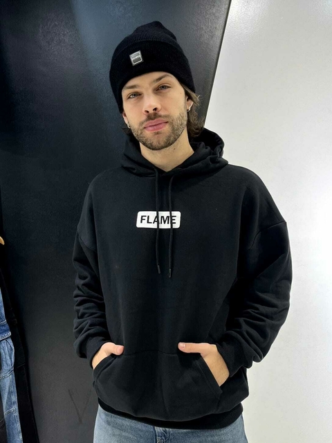 BUZO FLAME NEGRO OVER - comprar online